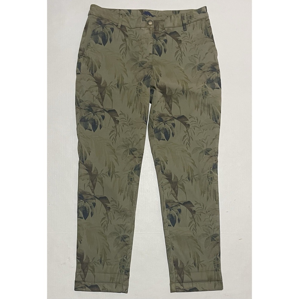 Tommy Bahama Tropical Leaf Womens Pants Size 10 X 28.5 Green Hawaiian AOP